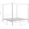 vidaXL Canopy Bed Frame without Mattress White Metal 200x200 cm