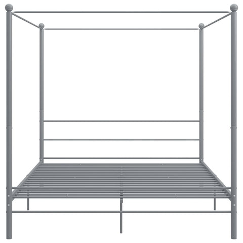 vidaXL Canopy Bed Frame without Mattress Grey Metal 200x200 cm