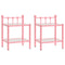 vidaXL Bedside Cabinets 2 pcs Pink and Transparent Metal and Glass