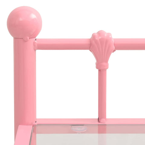 vidaXL Bedside Cabinets 2 pcs Pink and Transparent Metal and Glass