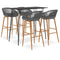 vidaXL 5 Piece Bar Set Black and Grey