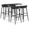 vidaXL 5 Piece Bar Set Black
