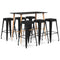 vidaXL 7 Piece Bar Set Black