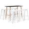 vidaXL 7 Piece Bar Set Black and White