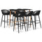 vidaXL 7 Piece Bar Set Black