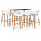 vidaXL 7 Piece Bar Set Black and White