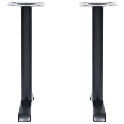 vidaXL Bistro Table Legs 2 pcs Black 61x8x72 cm Cast Iron