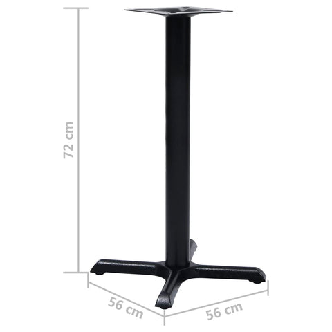 vidaXL Bistro Table Leg Black 56x56x72 cm Cast Iron
