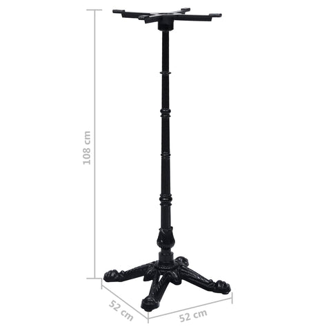 vidaXL Bistro Table Leg Black 52x52x108 cm Cast Iron