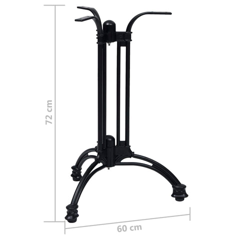 vidaXL Bistro Table Leg Black Ø60x72 cm Cast Aluminium
