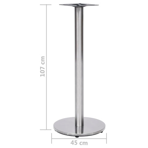 vidaXL Bistro Table Leg Silver Ø45x107 cm Stainless Steel