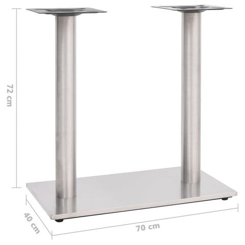vidaXL Bistro Table Leg Silver 70x40x72 cm Stainless Steel