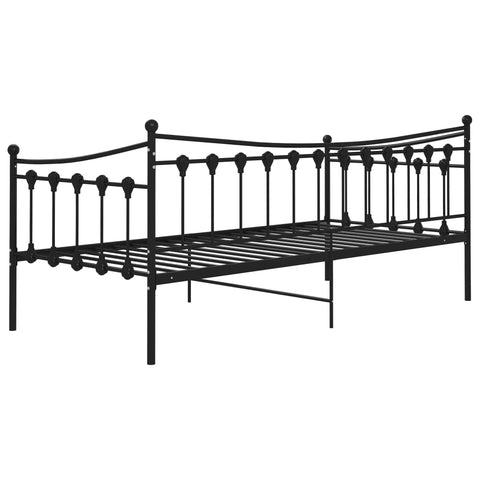 vidaXL Sofa Bed Frame without Mattress Black Metal 90x200 cm