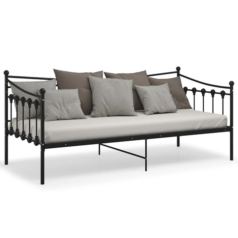 vidaXL Sofa Bed Frame without Mattress Black Metal 90x200 cm