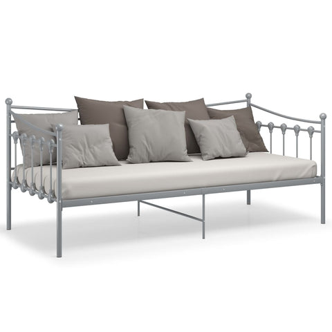vidaXL Sofa Bed Frame without Mattress Grey Metal 90x200 cm