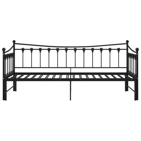 vidaXL Pull-out Sofa Bed Frame without Mattress Black Metal 90x200 cm