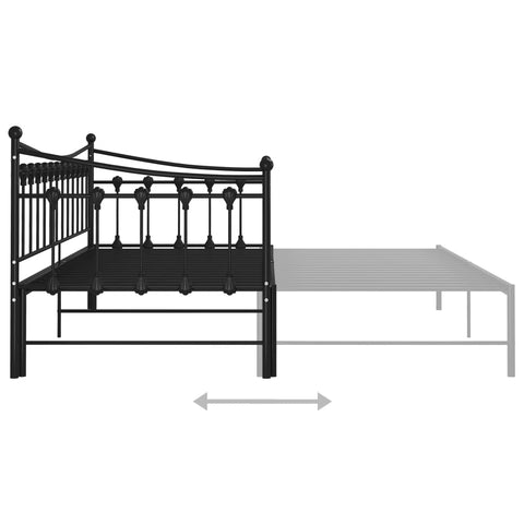 vidaXL Pull-out Sofa Bed Frame without Mattress Black Metal 90x200 cm