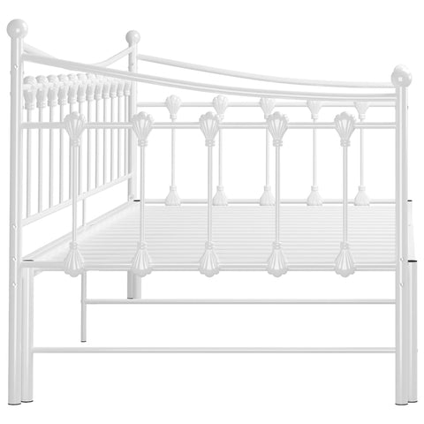 vidaXL Pull-out Sofa Bed Frame without Mattress White Metal 90x200 cm