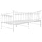 vidaXL Pull-out Sofa Bed Frame without Mattress White Metal 90x200 cm