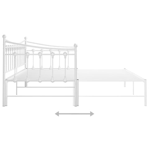 vidaXL Pull-out Sofa Bed Frame without Mattress White Metal 90x200 cm