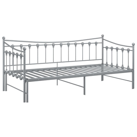 vidaXL Pull-out Sofa Bed Frame without Mattress Grey Metal 90x200 cm
