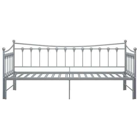 vidaXL Pull-out Sofa Bed Frame without Mattress Grey Metal 90x200 cm