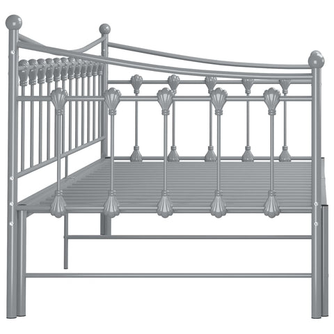 vidaXL Pull-out Sofa Bed Frame without Mattress Grey Metal 90x200 cm