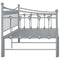 vidaXL Pull-out Sofa Bed Frame without Mattress Grey Metal 90x200 cm