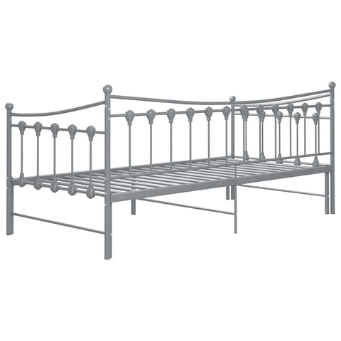 vidaXL Pull-out Sofa Bed Frame without Mattress Grey Metal 90x200 cm