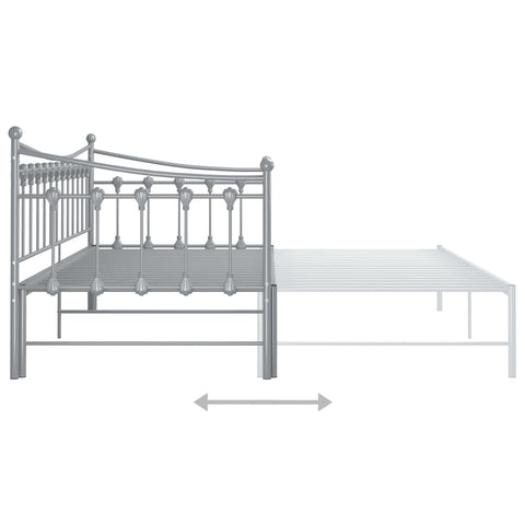vidaXL Pull-out Sofa Bed Frame without Mattress Grey Metal 90x200 cm
