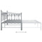 vidaXL Pull-out Sofa Bed Frame without Mattress Grey Metal 90x200 cm