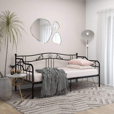 vidaXL Sofa Bed Frame without Mattress Black Metal 90x200 cm
