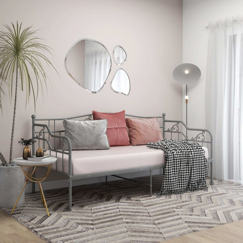 vidaXL Sofa Bed Frame without Mattress Grey Metal 90x200 cm