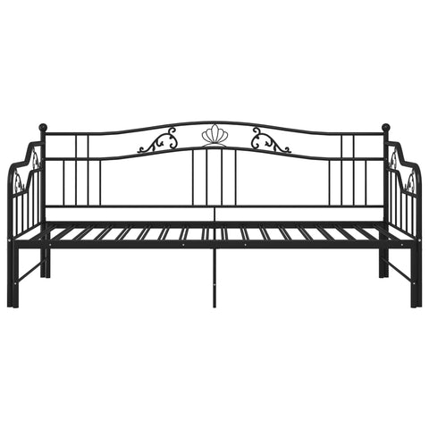 vidaXL Pull-out Sofa Bed Frame without Mattress Black Metal 90x200 cm
