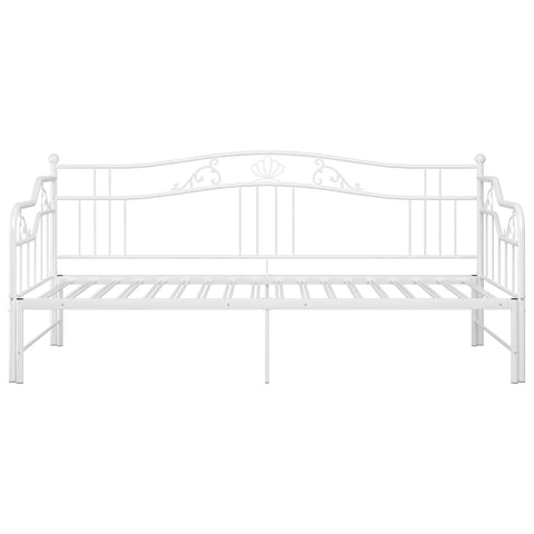 vidaXL Pull-out Sofa Bed Frame without Mattress White Metal 90x200 cm