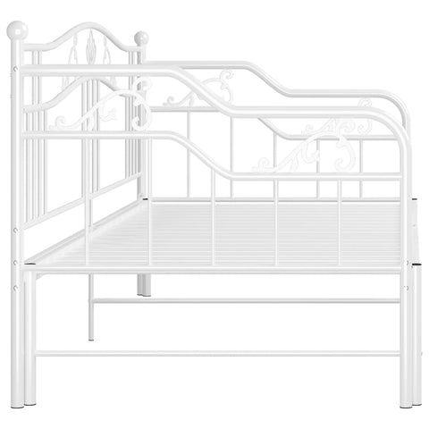 vidaXL Pull-out Sofa Bed Frame without Mattress White Metal 90x200 cm