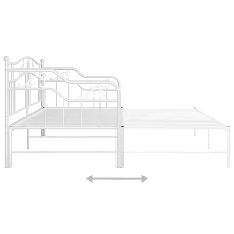vidaXL Pull-out Sofa Bed Frame without Mattress White Metal 90x200 cm
