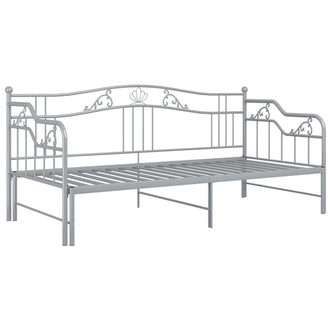 vidaXL Pull-out Sofa Bed Frame without Mattress Grey Metal 90x200 cm