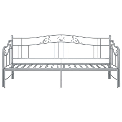 vidaXL Pull-out Sofa Bed Frame without Mattress Grey Metal 90x200 cm
