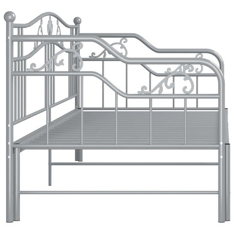 vidaXL Pull-out Sofa Bed Frame without Mattress Grey Metal 90x200 cm