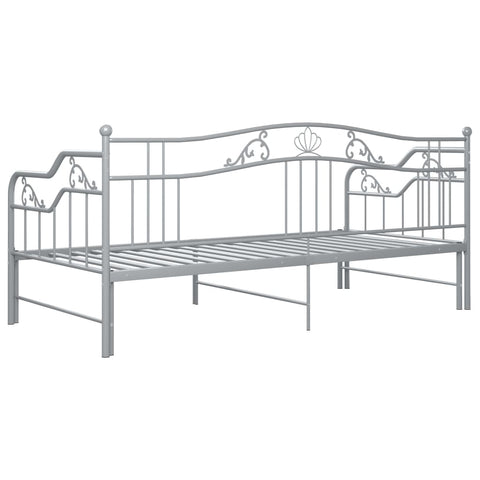 vidaXL Pull-out Sofa Bed Frame without Mattress Grey Metal 90x200 cm