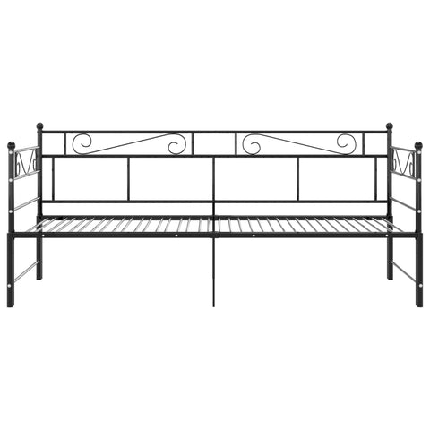 vidaXL Pull-out Sofa Bed Frame without Mattress Black Metal 90x200 cm
