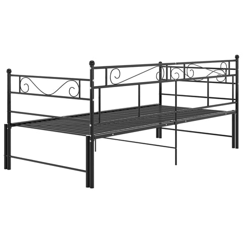 vidaXL Pull-out Sofa Bed Frame without Mattress Black Metal 90x200 cm