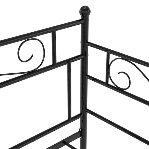 vidaXL Pull-out Sofa Bed Frame without Mattress Black Metal 90x200 cm