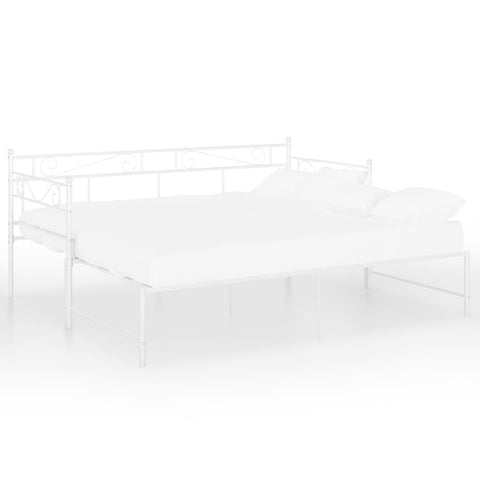 vidaXL Pull-out Sofa Bed Frame without Mattress White Metal 90x200 cm