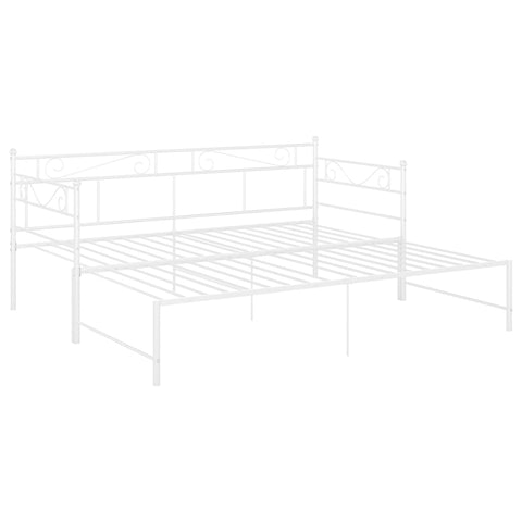 vidaXL Pull-out Sofa Bed Frame without Mattress White Metal 90x200 cm