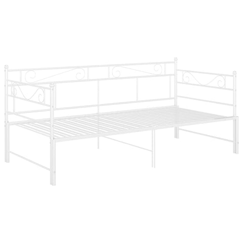 vidaXL Pull-out Sofa Bed Frame without Mattress White Metal 90x200 cm