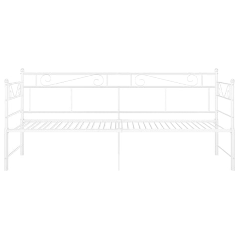 vidaXL Pull-out Sofa Bed Frame without Mattress White Metal 90x200 cm
