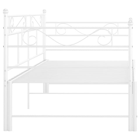 vidaXL Pull-out Sofa Bed Frame without Mattress White Metal 90x200 cm