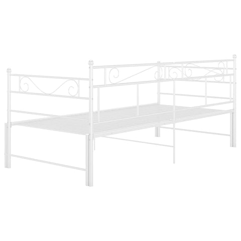 vidaXL Pull-out Sofa Bed Frame without Mattress White Metal 90x200 cm